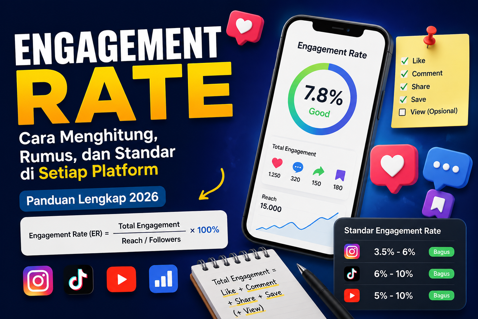 Engagement Rate: Cara Menghitung dan Standar yang Bagus di Setiap Platform